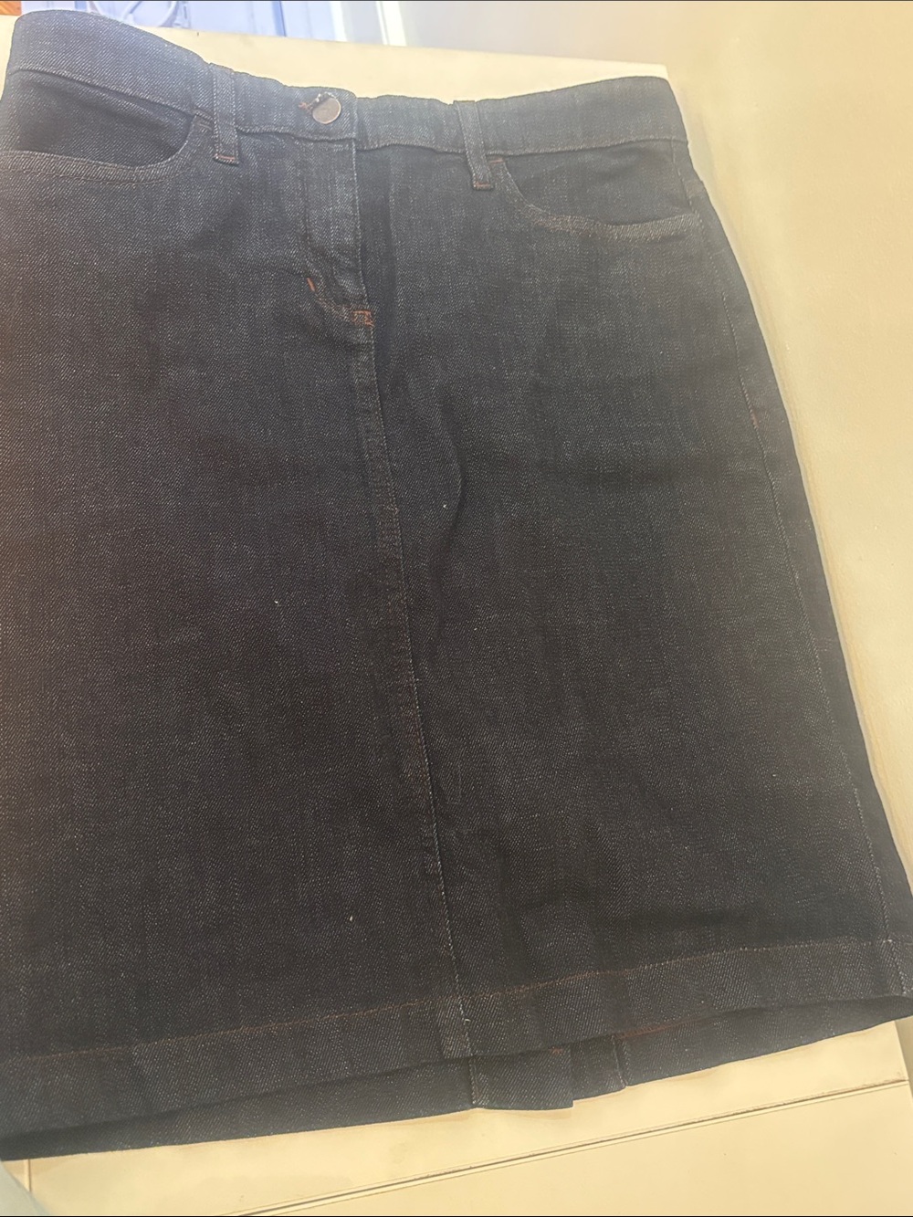 Eileen Fisher Dark Indigo Denim A-Line Skirt